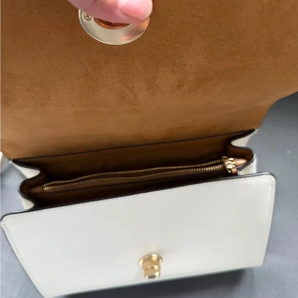 Coach White top handle/ Crossbody Bag with Gold hard wear - Picture 6 of 6